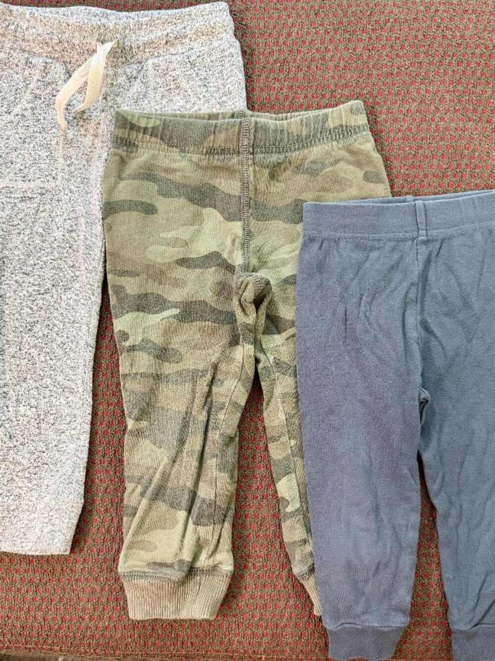 Toddler Boy 2T Jogger Lot 3 Pairs Carter's Camo Cat & Jack Gray Navy